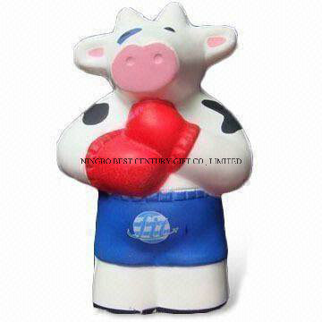 PU Foam Toy in Standing Cow Shape Promotional Stress Balls