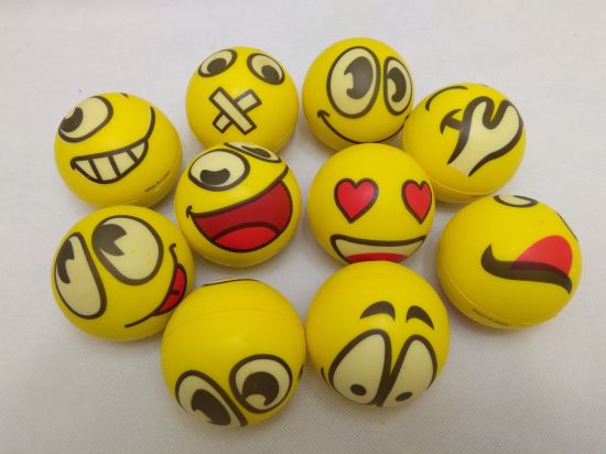 Cute Emoji Balls Shaped PU Soft Slow Rising Squishy Toys