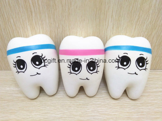 PU Squishy Super Soft Slow Rising Toys Teeth Smiley Shaped