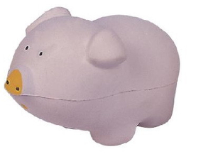 PU Anti-stress Toy Pig White Design Promotional Stress Balls