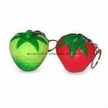 PU Stress Keychains in Strawberry Shape Promotional Stress Balls