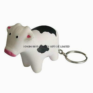 PU Stress Keychain Cow Shape Gift Toy