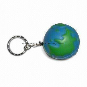 PU Stress Globe Earth Ball Keychain Promotional Stress Balls