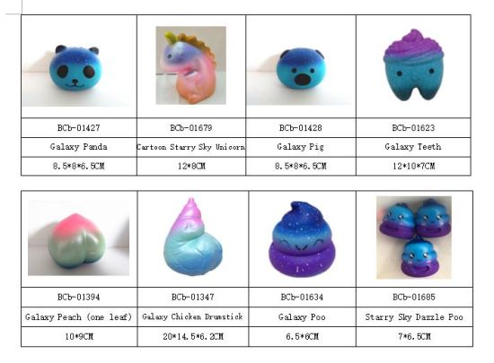 Wholesale Scented PU Galaxy Series Soft Squishy Slow Rising Toys