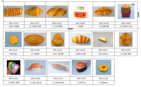 Cheap PU Random Breads and Foods Sets Slow Release Squishy Toys Prompt Goods