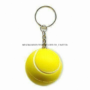 PU Stress Keychain Tennis Ball Shape Promotional Stress Balls