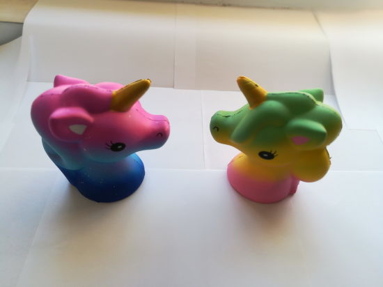 12cm Dream Color Unicorn Horse Head PU Squishy Slow Rising Toy