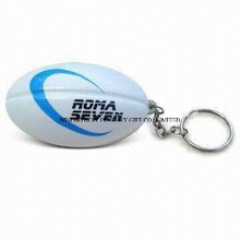 PU Stress Plain Rugby Ball Keychain Toy
