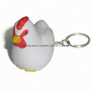 PU Stress Chicken Keychain Promotional Stress Balls Toy