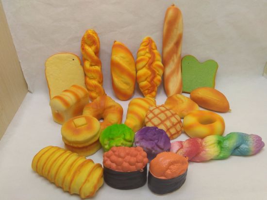 2020 Hot Selling Cute Breads PU Squishy Toys Slow Rising Stress Squeezable Assorted