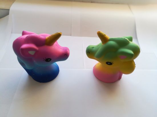 Wholesale 15cm Big Dream Color Unicorn Horse Head PU Squishy Slow Rising Toys