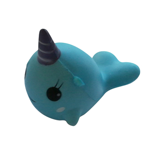 Wholesale Blue Unicorn Whale PU Soft Squishy Slow Rising Toy
